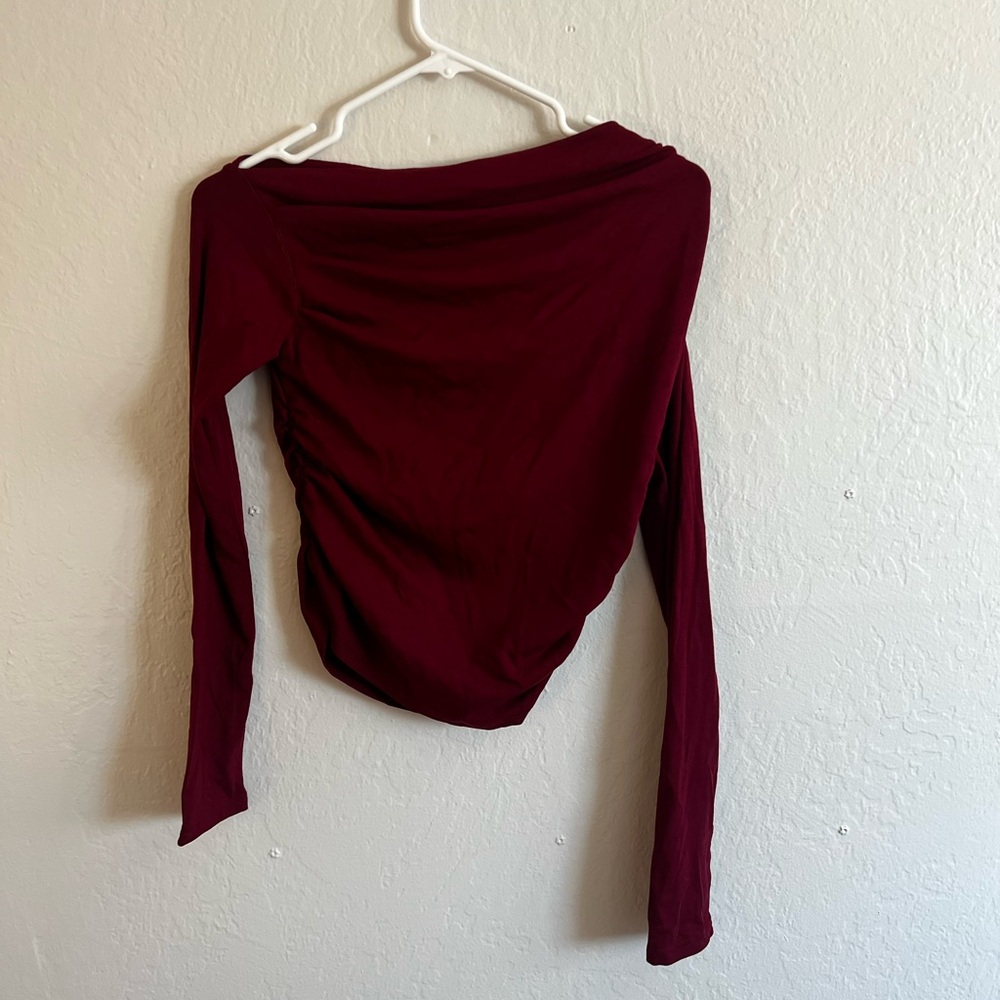 Amazon Burgundy Off-Shoulder Bodysuit